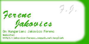 ferenc jakovics business card